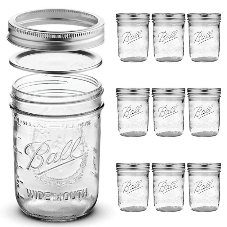 500ML Airtight Glass Mason Jar with Different Types of Lid