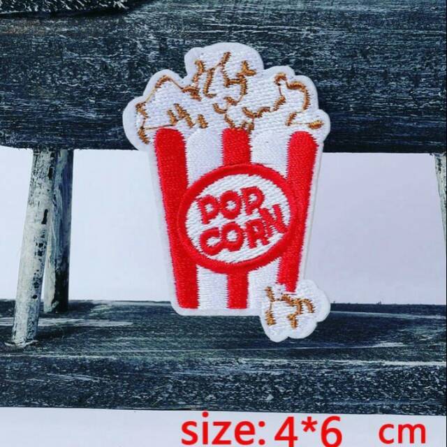 IRON ON POPCORN EMBROIDERED PATCH (IRON PATCH) | Shopee Singapore