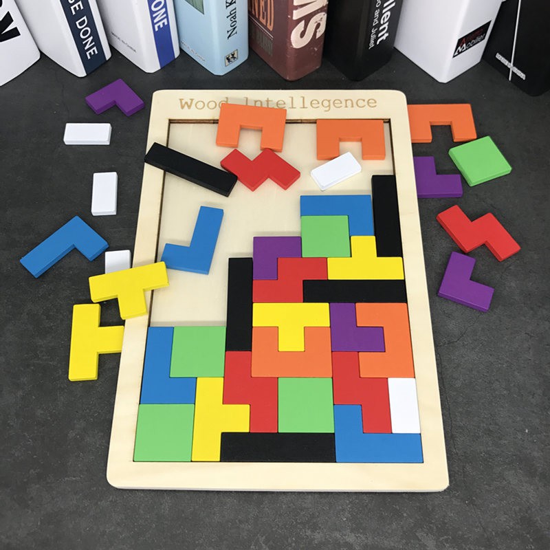 Tetris Puzzle Wooden Building Blocks Gift Bags Russian Blocks Game Kids Goodie Bag