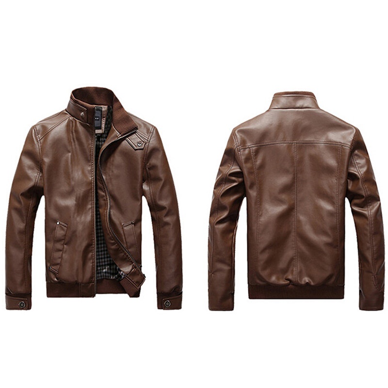 Mens Leather Jackets Men Jacket High Quality Classic Motorcycle Bike ...