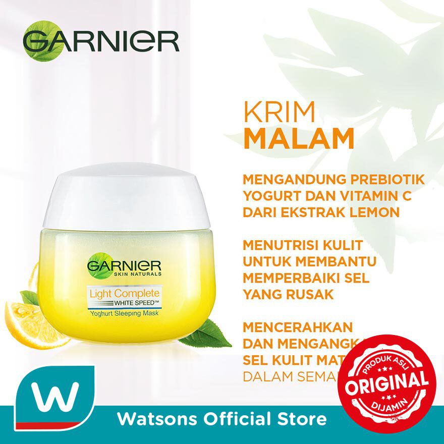 Garnier Bright Complete Sleeping Mask Night Cream Skin Care 50ml - Gambar 3