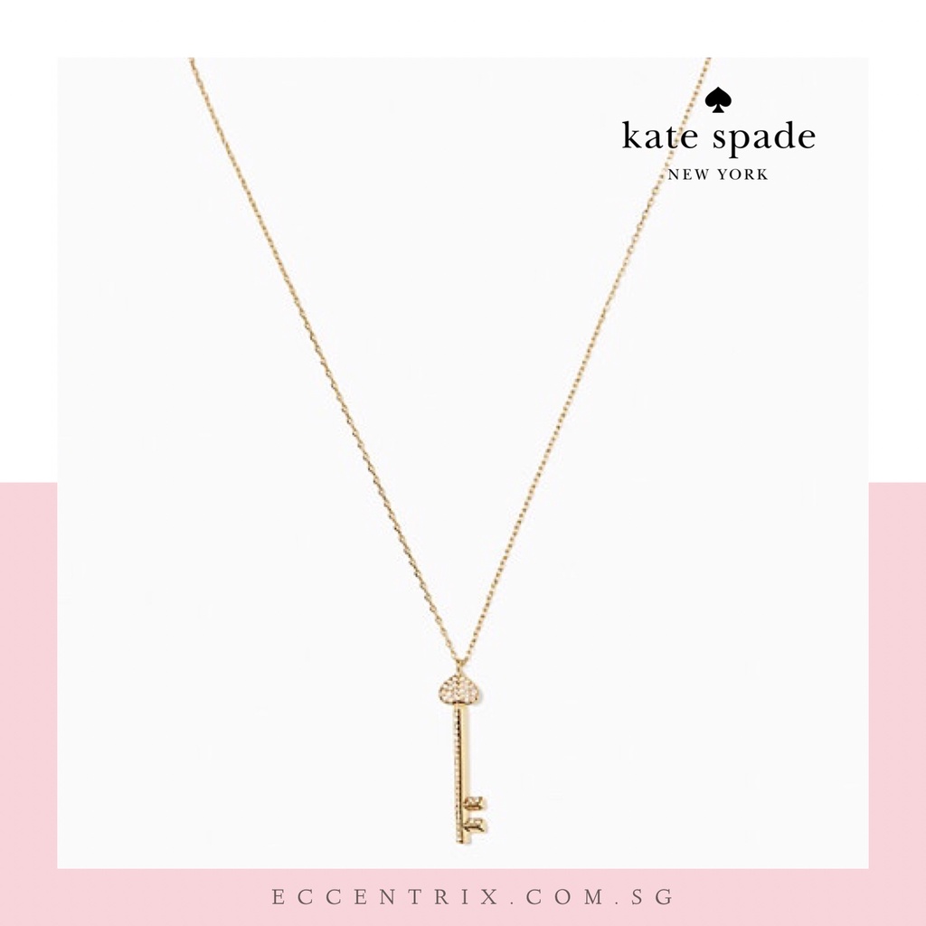 Kate Spade Lock Spade Pave Key Pendant Necklace