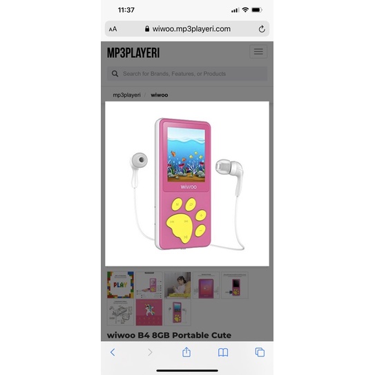 Wiwoo B4 8GB Kids MP3 Players with Game for Children, (Pink) Shopee