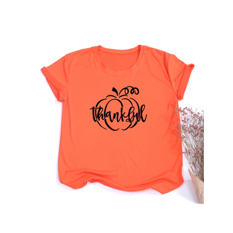 Pumpkin Everything Letter Print Halloween Women T shirt Kawaii T Shirts Tumblr Female Tops Orange Tees DW85 Shopee Singapore