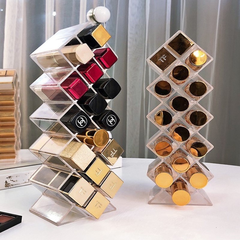 16 Grid Lipstick Holder Cosmetic Storage Box Lipstick Shelf Acrylic ...