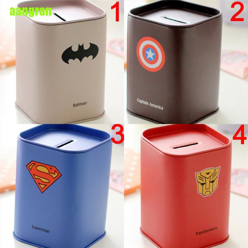 aangran Batman Superman Brush Pot Money Box Piggy Bank Kids Birthday