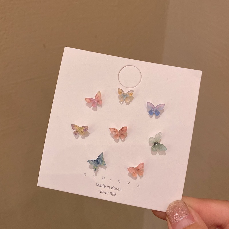 #Limited Deal# fashion earring jewelry korean alloy acrylic butterfly stud earrings for women