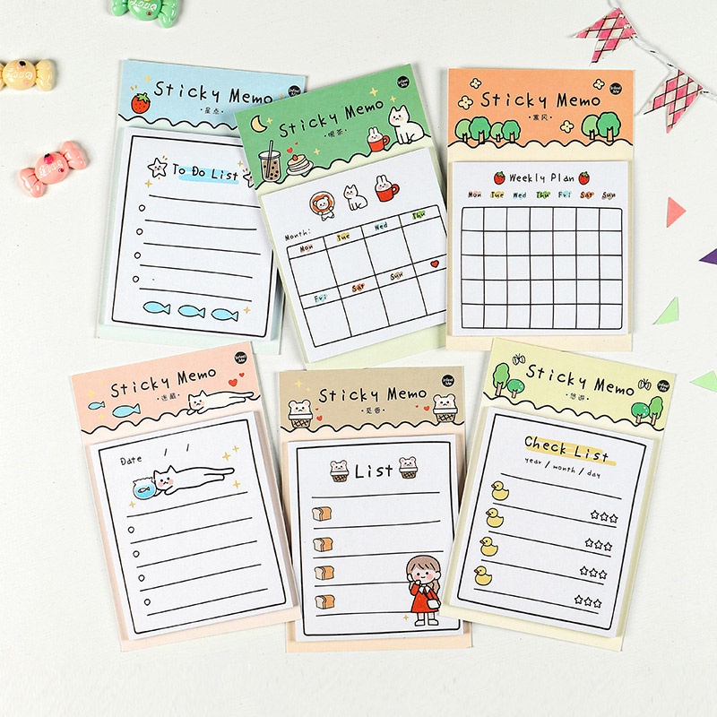 Sticky Memo Sticky Notes Index Memo Pad Bookmarks Cute Scheduler Paper ...