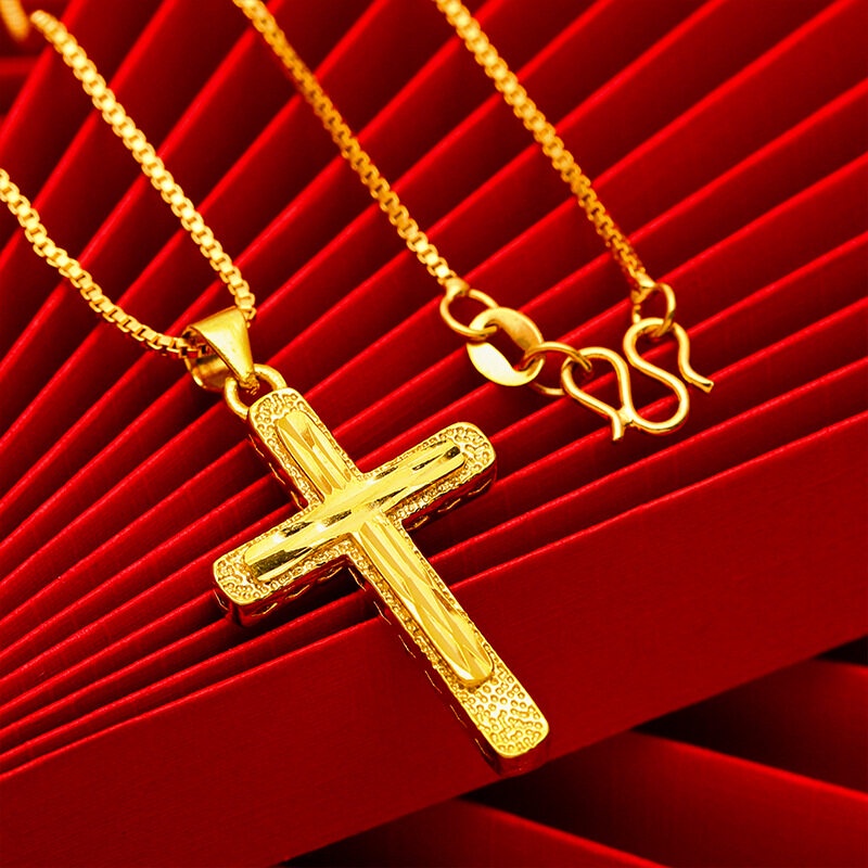 Gold necklace with sale gold cross