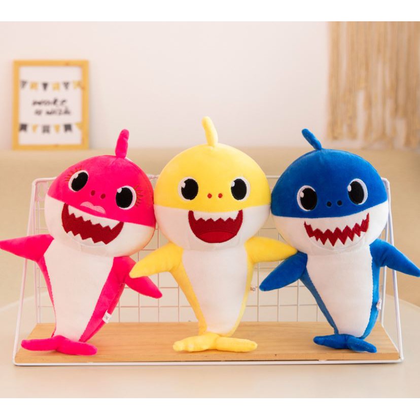 MQLITTLESHOP Baby Shark Family Plush Singing Toys Music Song Doll in English With LED Light Soft Toy Shopee Singapore
