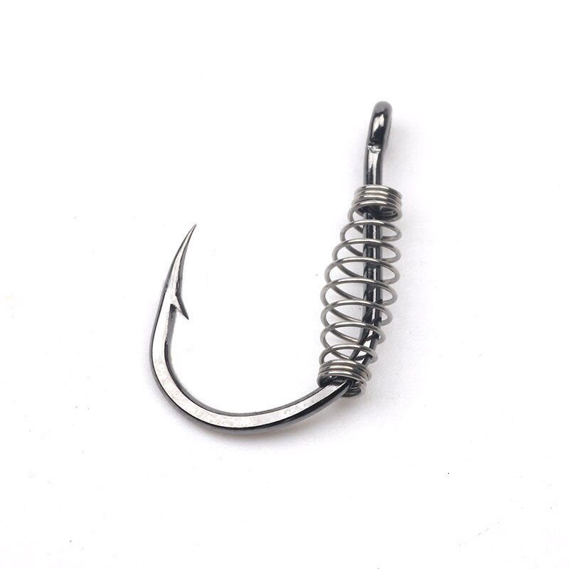10pcs/lot Fishing Spring Hook Barbed Swivel Circle Carp Hook Size 2-15# Jig  Fly Fishing Hook Fishing Accessories Tackle