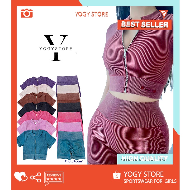 BOTEE ACCELERATE thigh workout set with zipper crop top, high quality ...