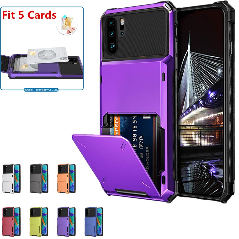 For Huawei P20 Pro P30 Lite P Smart 2019 Case Flip Card Slots Business ...