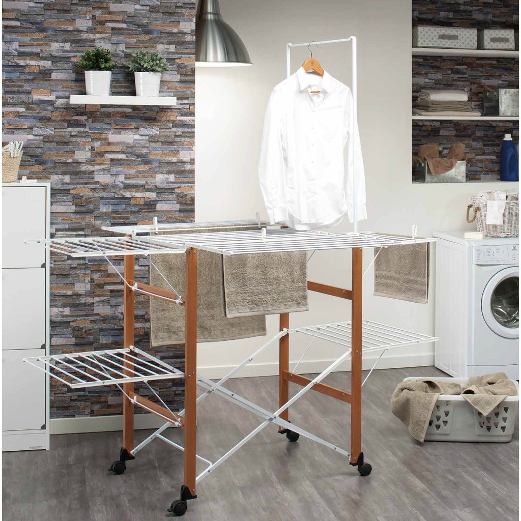 Gulliver Foldable Wooden Clothes Laundry Airer Rack Dryer by Foppapedretti White Natural Black Shopee Singapore