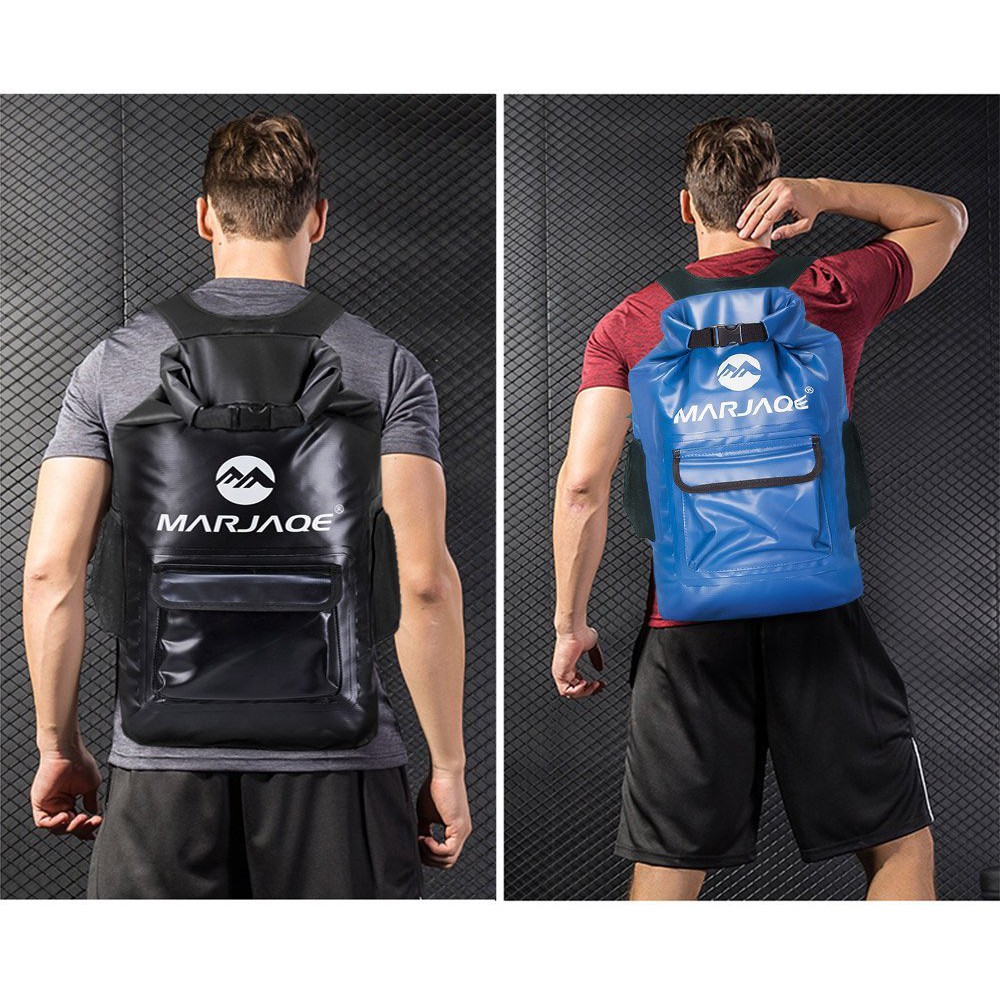 MARJAQE 500D PVC Waterproof Backpack Outdoor Dry Bag 22L Roll Top ...
