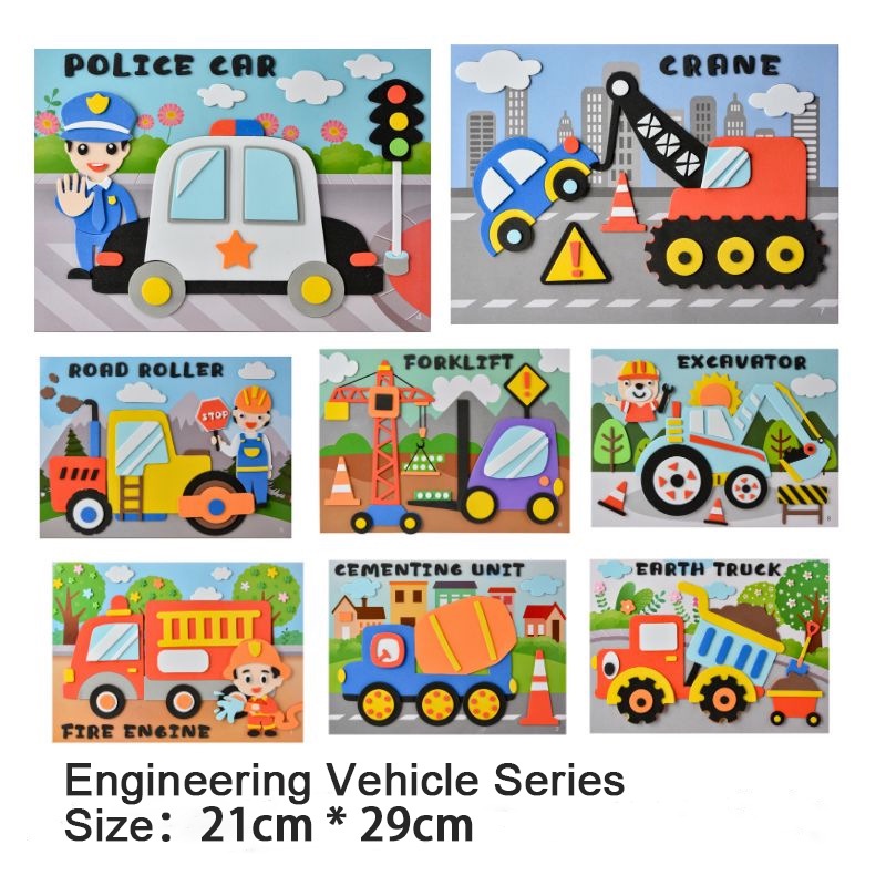 3D Sticker Art DIY♥ baby and kids art work ♥ EVA foam art ♥Beginner series ♥Goodie bag kids birthday birthday sets