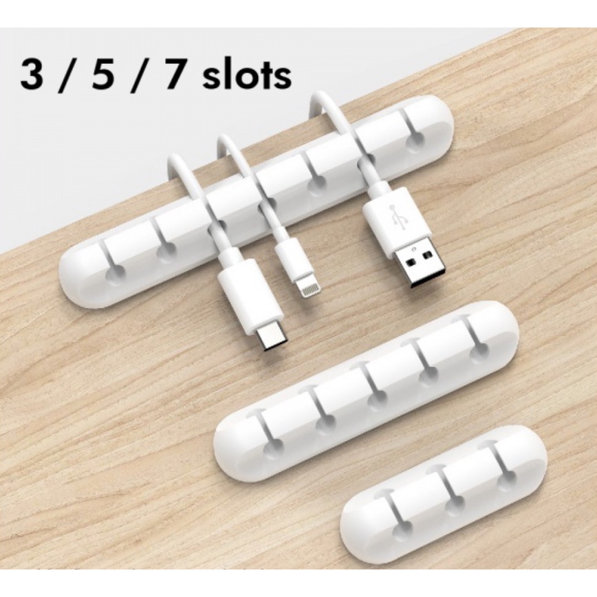 Silicone Cable Holder Desktop Clips Slots Organiser & Management for ...