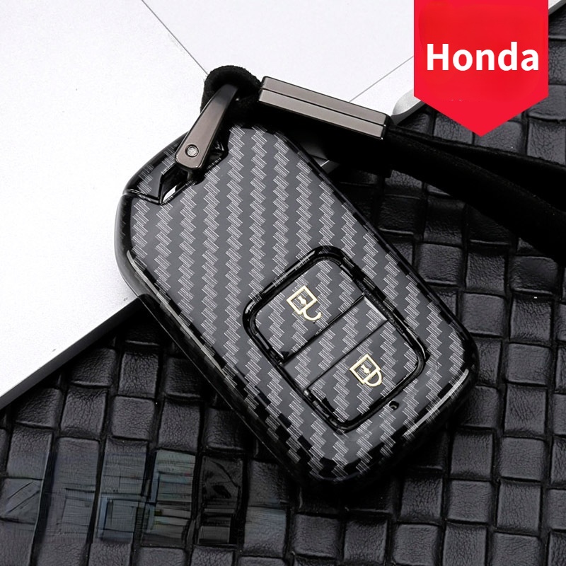 Silicone Carbon Fiber Flip Key Case Cover For Honda Accord Civic CR-V – Black, Remote Ready