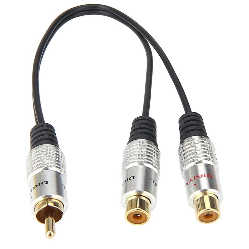 RCA Splitter Cable 1 RCA Mono Male to 2 RCA Phono Female Y Adapter Cord ...