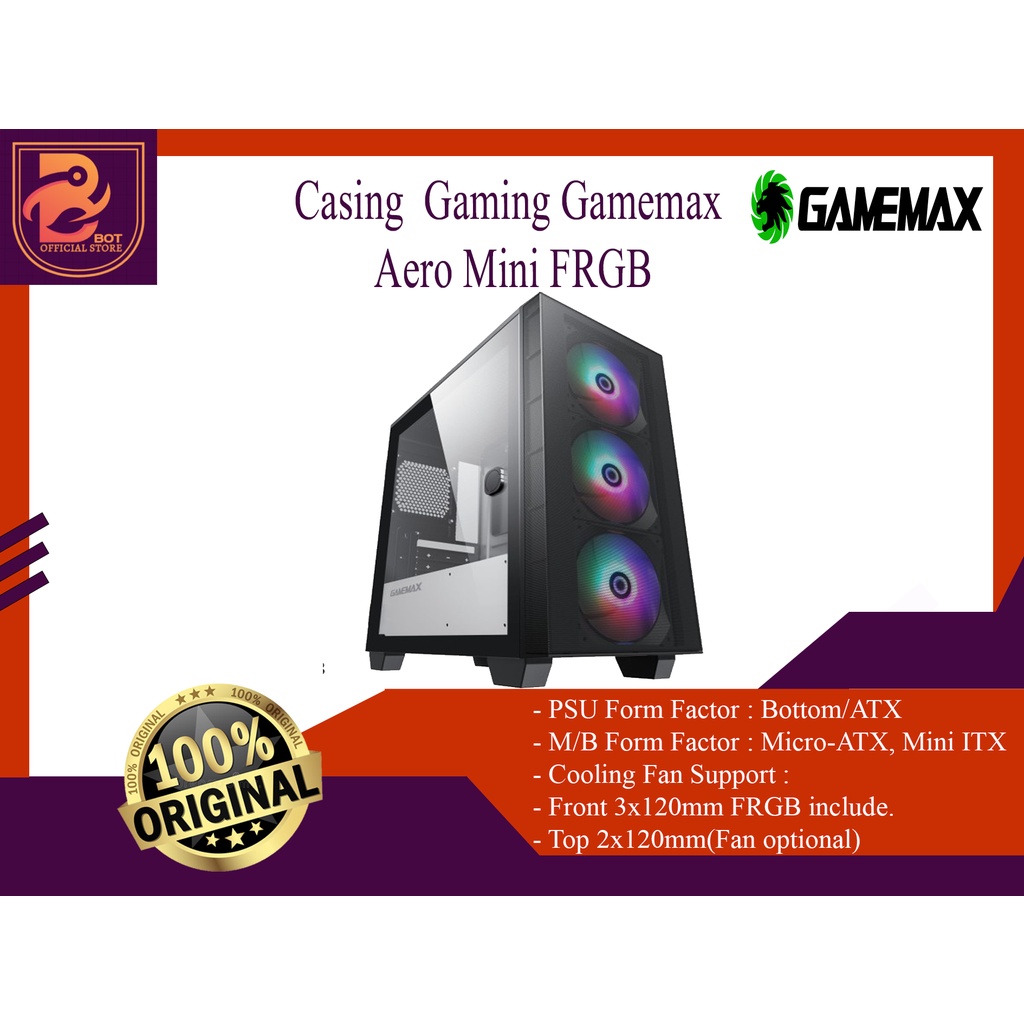 Gamemax Aero Mini Frgb Micro Atx Gaming Pc Casing Original Shopee