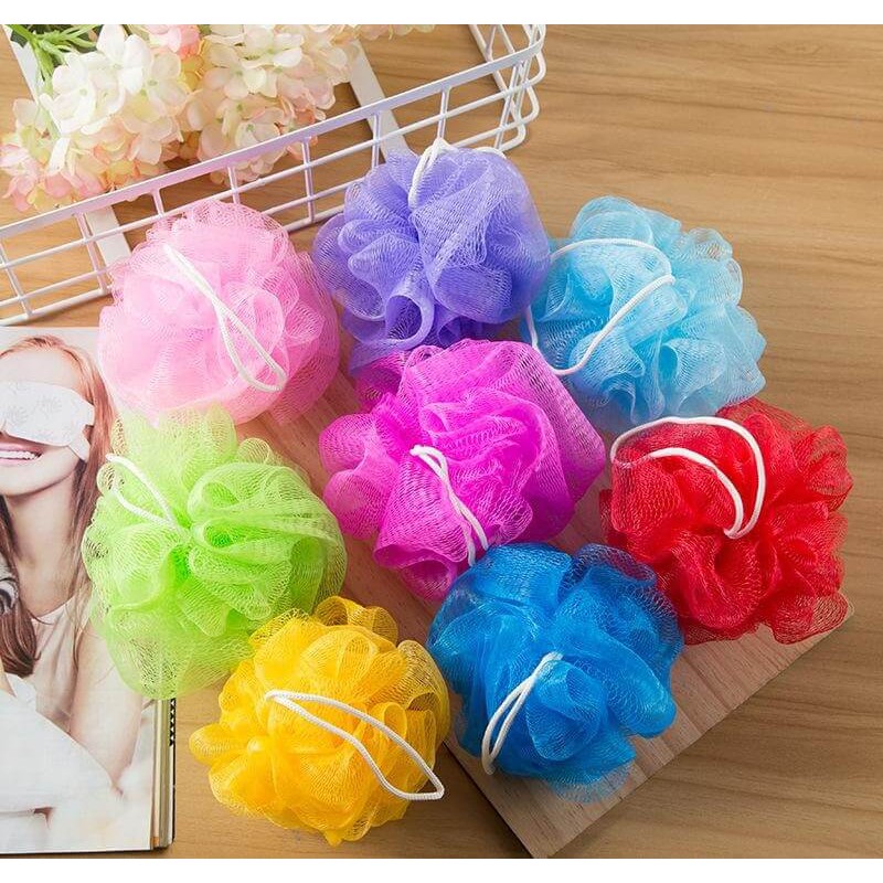 PD Bath Exfoliating Sponge Mesh Pouf Nylon Loofahs Small Mesh lufah Ball Shower Sponges Scrub