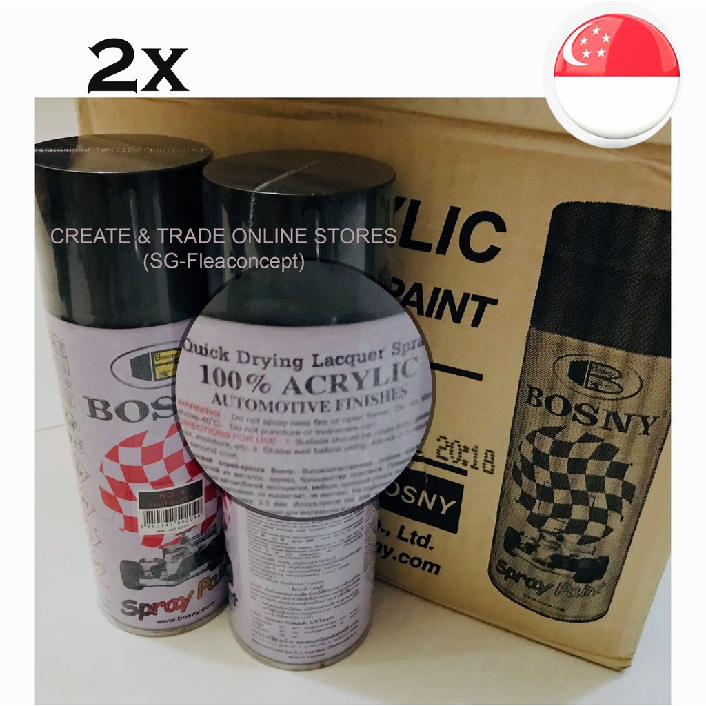 Bosny / Flat Black / Acrylic / Paint Shopee Singapore