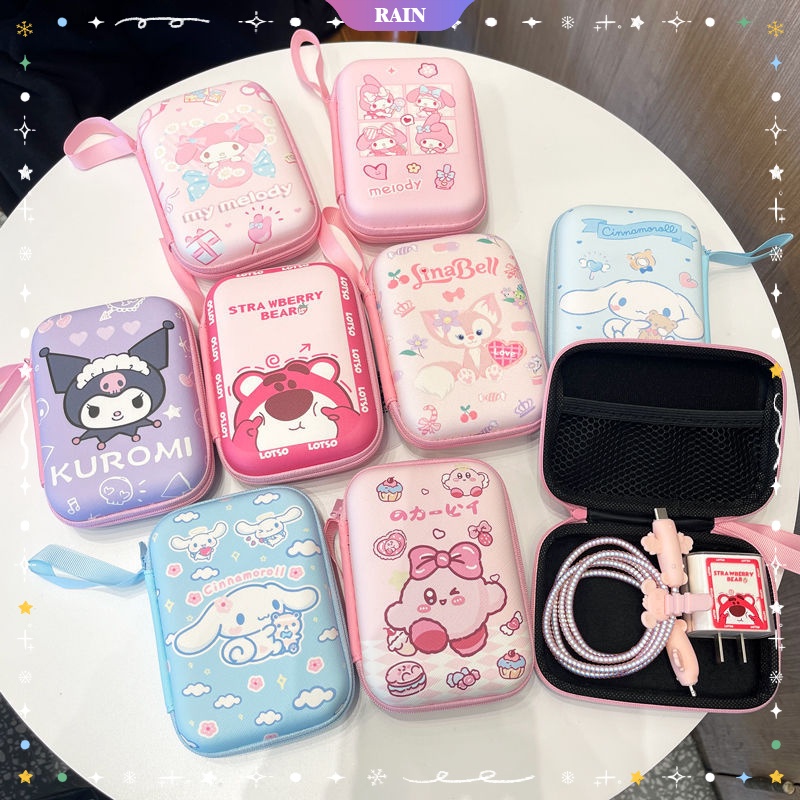 Anime Cinnamoroll Kuromi Melody Headphone Data Cable Storage Case ...