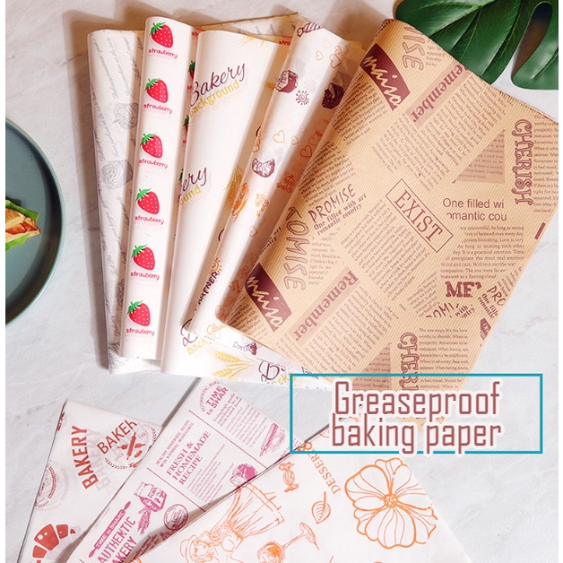 20pcs Greaseproof Baking Paper Parchment Sheets Non Stick Oil Absorbent