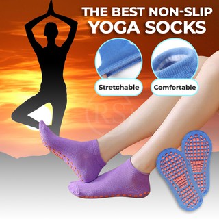 Non Slip Women Yoga Shoes Pilates Grip Socks, Toeless Flexible,  Comfortable, Sweat-Absorbing