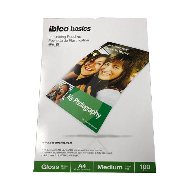 IBICO Pack de 100 pochettes de plastification brillantes A4, 75