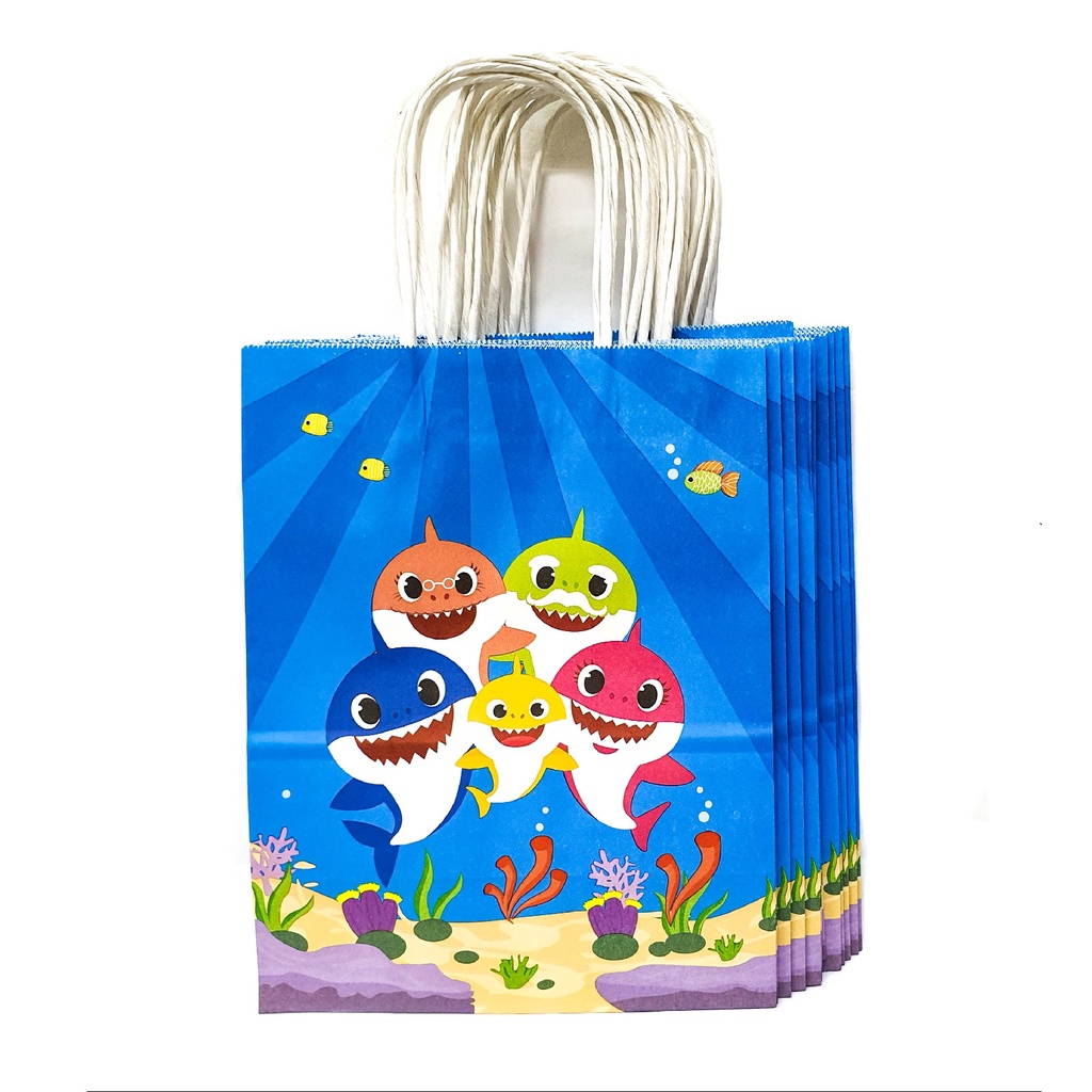 21X27X11Cm Baby Shark Kraft Paper Bag (12Pcs) - CGSXD | Shopee Singapore