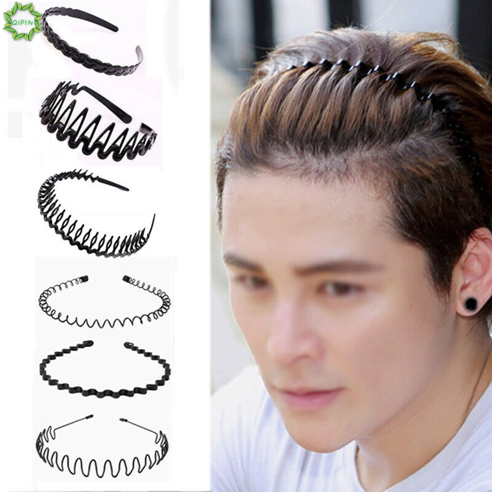 Cool Hair Band Metal Men Sports Wave Headband Women Hairband Black  Accessories