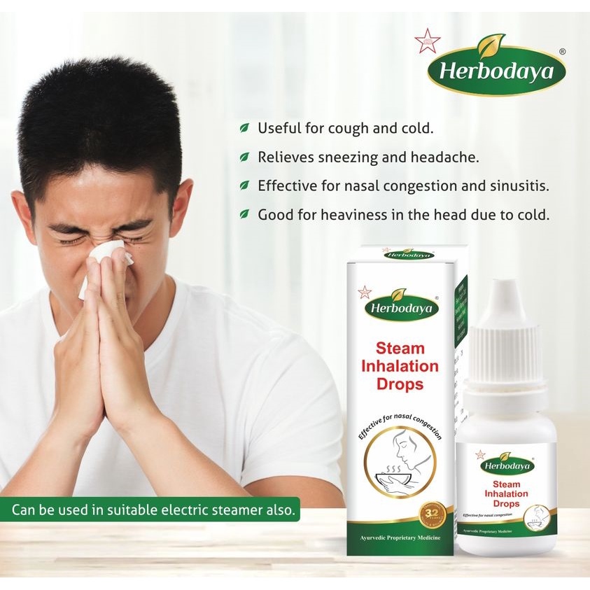 Herbodaya Steam Inhalation Drops 10 ml (Effective for nasal