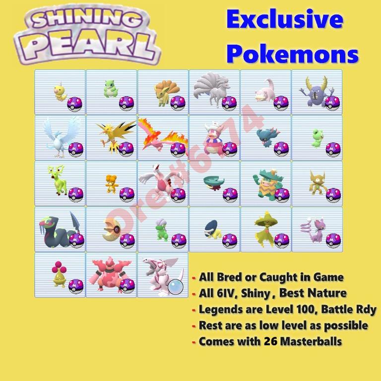 Pokemon Brilliant Diamond Shiny 6IV Exclusive Pokemons (Digital Code)