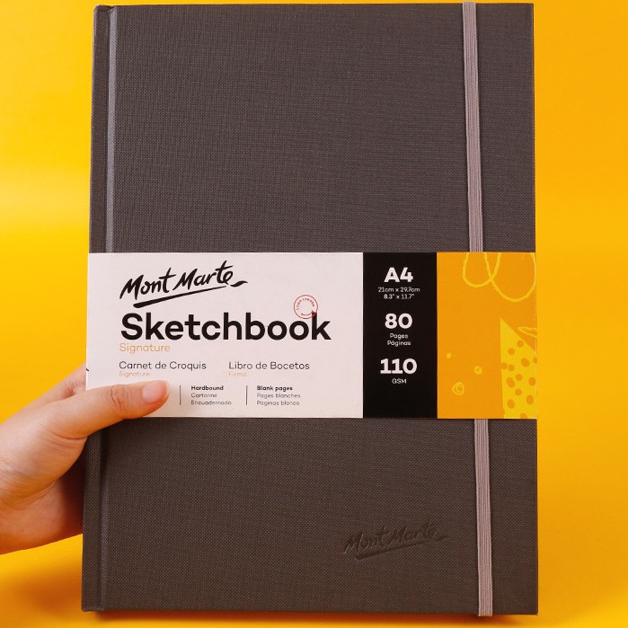 Mont Marte Signature Hardbound Sketch Book 110gsm 80 Sheets A3 A4 A5