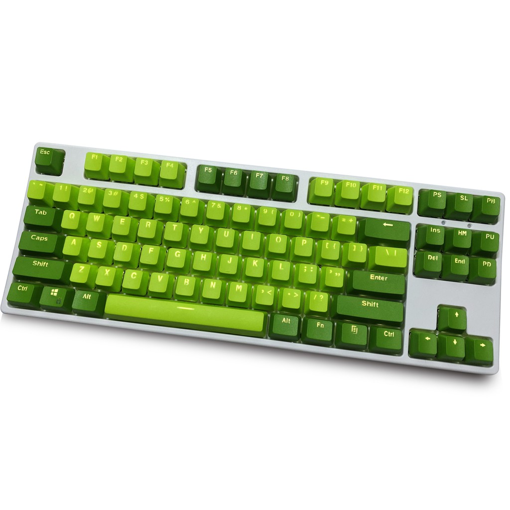Dark green fluorescent green Keycaps, 87 PBT Keys Keycaps Mechanical ...