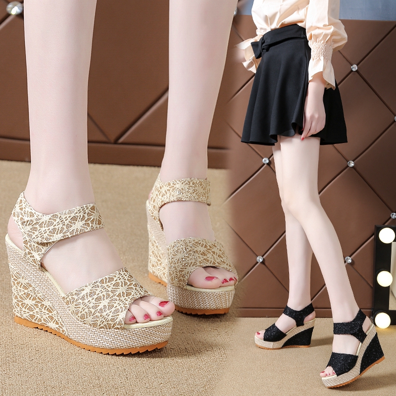 Wedge sandals hot sale high heel