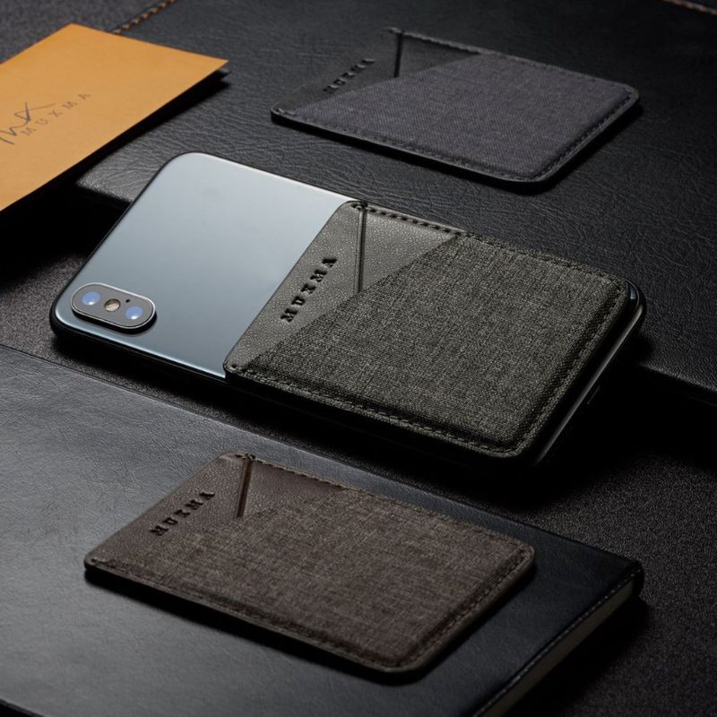 BST❀Canvas Mobile Phone Wallet Credit ID Card Holder Adhesive Pocket Sticker