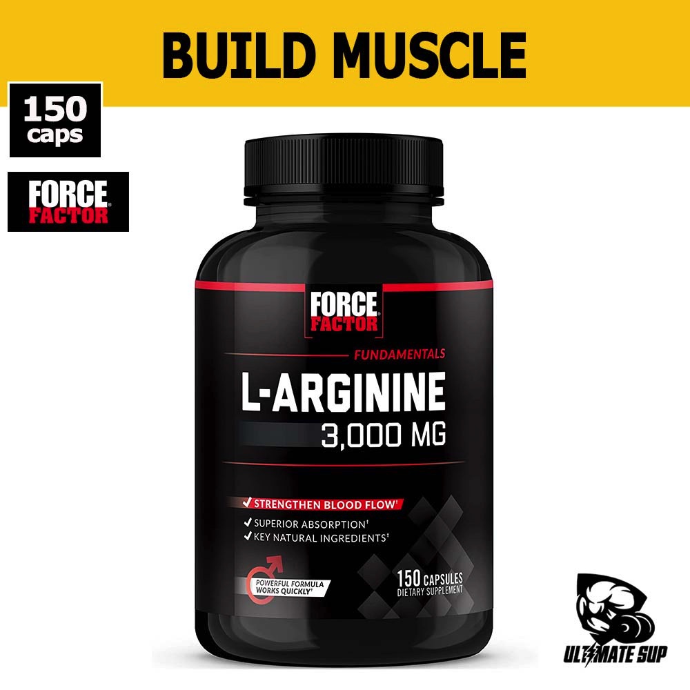 thumbnail image 2 of Force Factor L-Arginine 3000mg, Nitric Oxide Booster With BioPerine, 150 Caps 2 of 6
