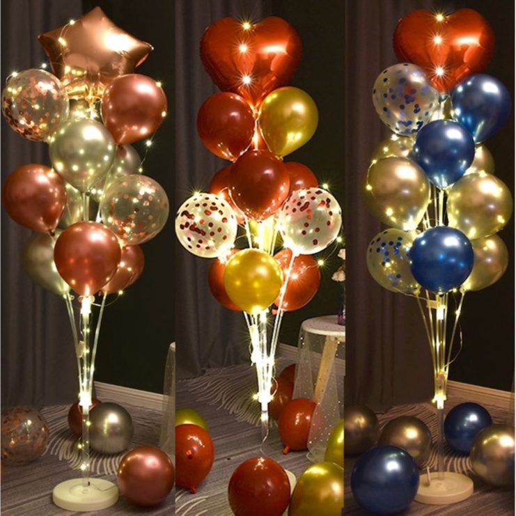 LED balloon Bouquet Transparent Luminous balloons stand with balloon