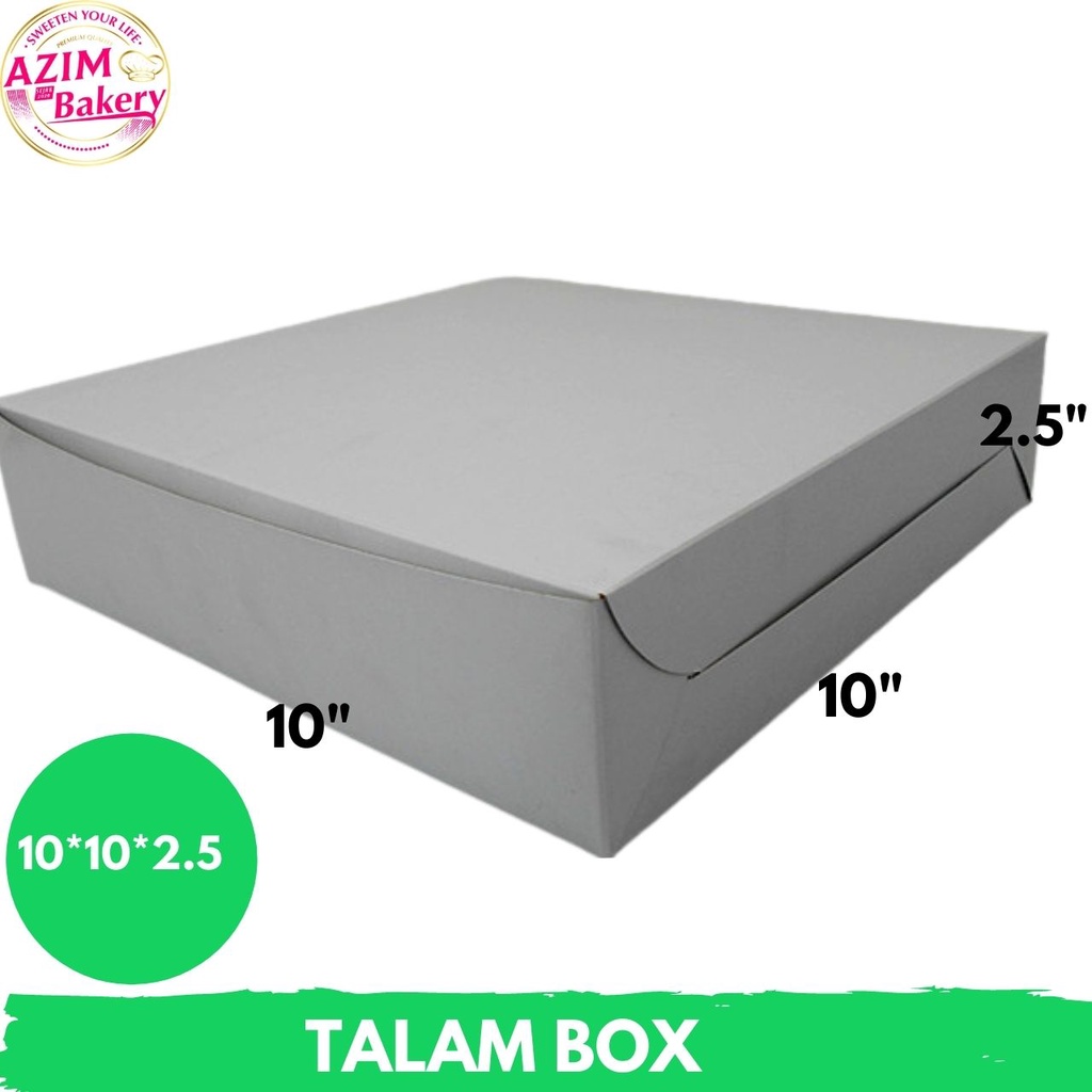 Talam Box 10X10X2.5 3Pcs Talam Cake Box | Layer Cake Box | Brownies ...