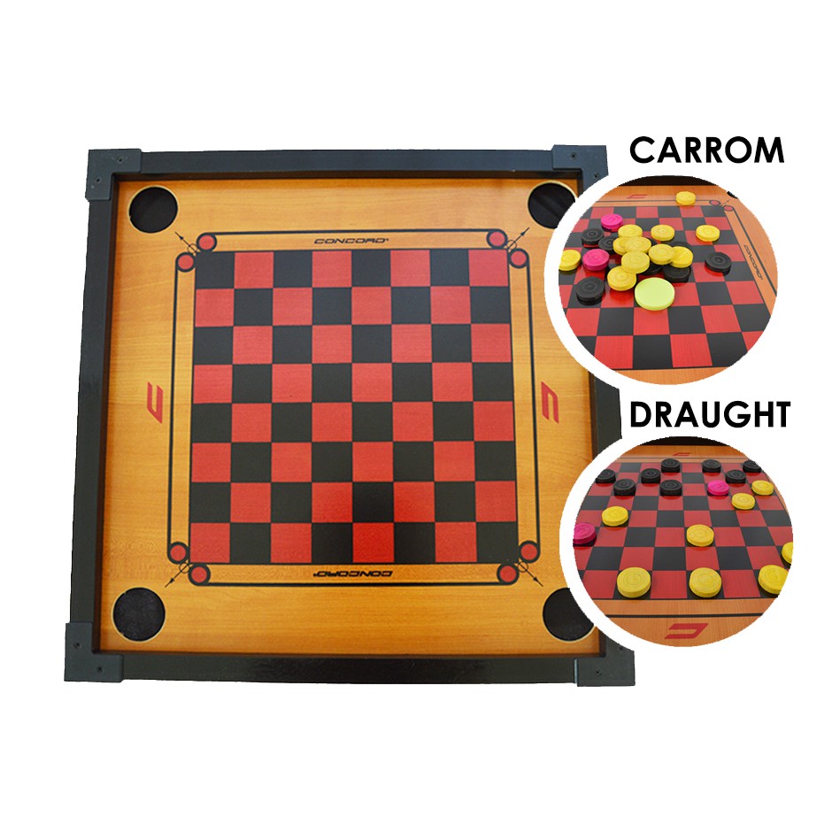 2 in 1 Mini Carrom Board And Draught Set/Dam (48cm x 48cm) | Shopee ...