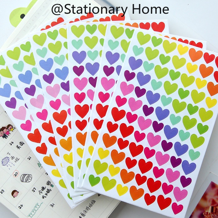 【Buy 2 Ship 3】Korea Love Sticker Color Dot/Love/Five-Star Decoration ...