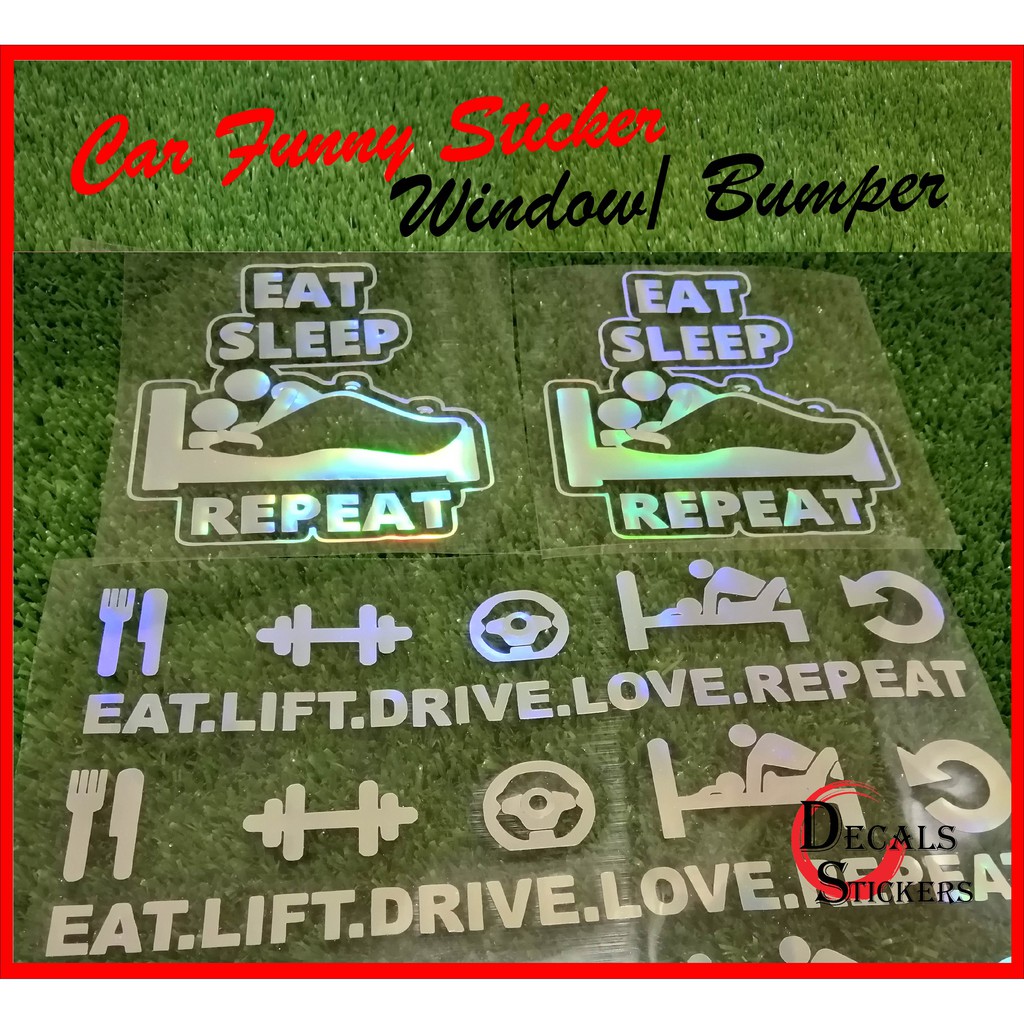 Car Sticker] Eat Sleep Sex Funny Car Window Sticker | Shopee Singapore