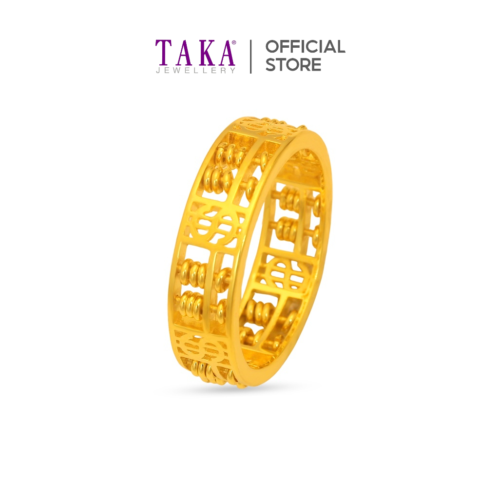 TAKA Jewellery 916 Gold Ring Abacus