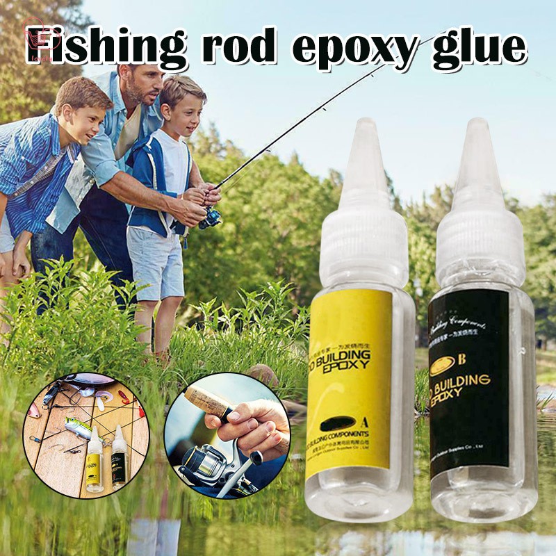 2Pcs Fishing Rod Glue Fishing Rod Epoxy Resin AB Glue Transparent Glue for  Twine Fishing Rod Accessories