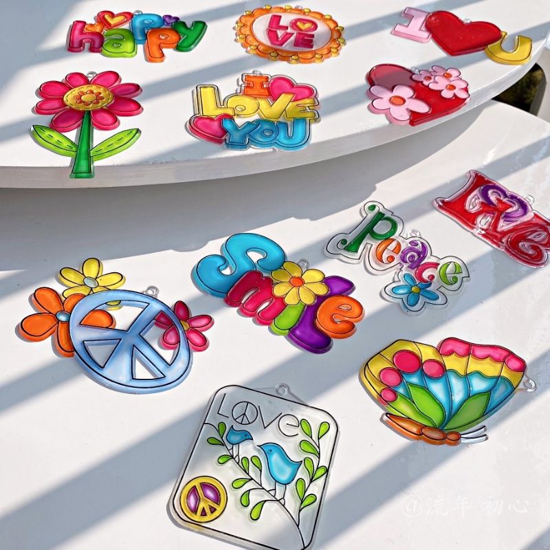 3Pc Sun Catcher Paint Kit for Kids | Goodie Bag | Art and Craft | Acrylic Paint | DIY Kit | Suncatcher