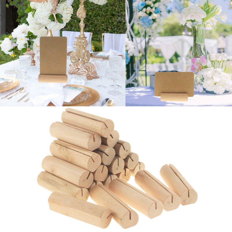 SEL 20 Kit Wooden Table Number Stands Display Sign Holders Place Card ...