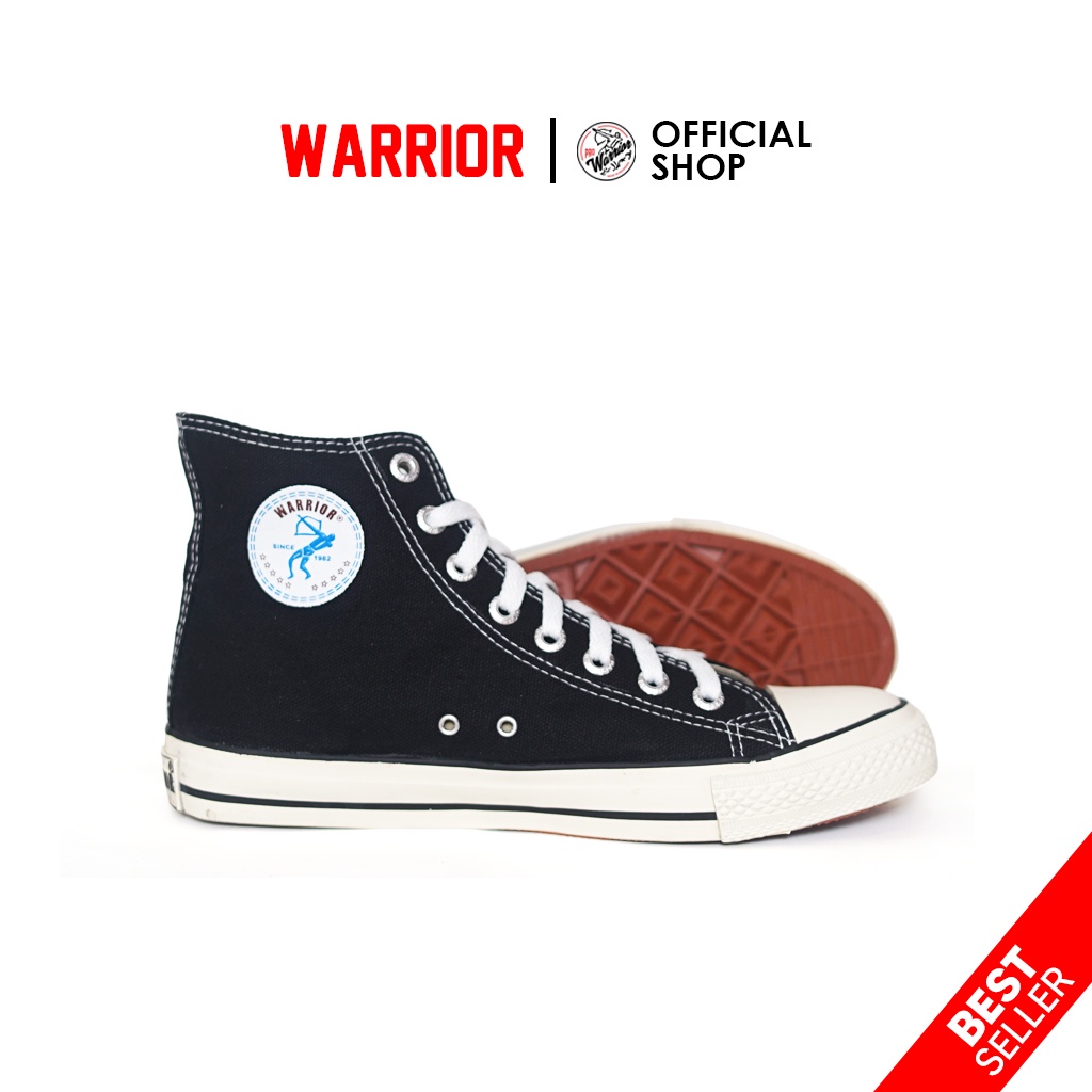 Sepatu Sekolah Warrior Sparta Hitam Putih HC - Sepatu Sekolah Warrior Original - Gambar 2