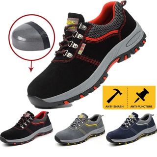 Breathable Sneakers Anti-Smash Puncture Proof Genuine Leather Slip on Steel  Toe Work Boots for Men Women Safety Shoes - China Safety Shoes and Working  Shoes price